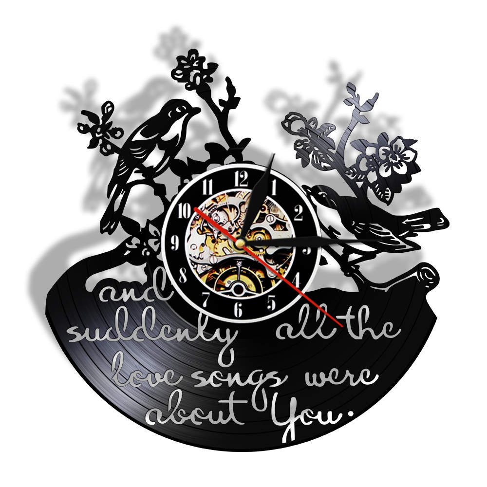 

Suddenly All The Love Songs Were All Abo - Vinyl Record Wall Clock - Without LED, 501 Original