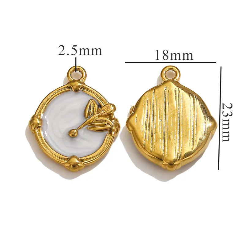 1 Piece 18 * 23mm 19mm 20.5mm 304 Stainless Steel Leaf Rose Flower Pendant Jewelry Accessories