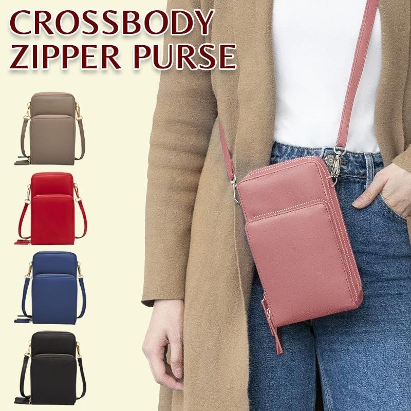 Dovey 3 Zipper Multipurpose PU Leather Crossbody Phone Bag