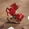 Ceramic horse statue a Chinese feng shui red horse ornament symbolizing good fortune in the Year of