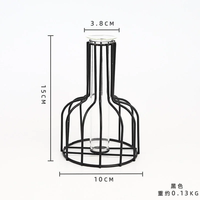 Nordic Simple Flower Stand Iron Frame Vase Simple Family Flower Rack Bottle Ornament Christmas Decoration Pot Holder jarrones