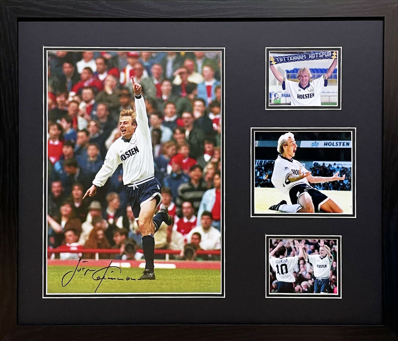 FRAMED JURGEN KLINSMANN SPURS SIGNED TOTTENHAM HOTSPUR Photo Poster painting PROOF & COA SPURS