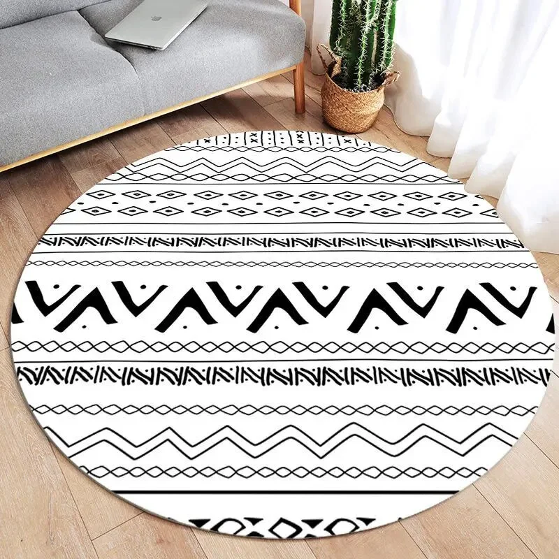 Athvotar Round Carpets Modern Living Room Sofa Coffee Table Rug Simplicity Decoration Bedroom Carpet Kitchen Bathroom Non-slip Rugs