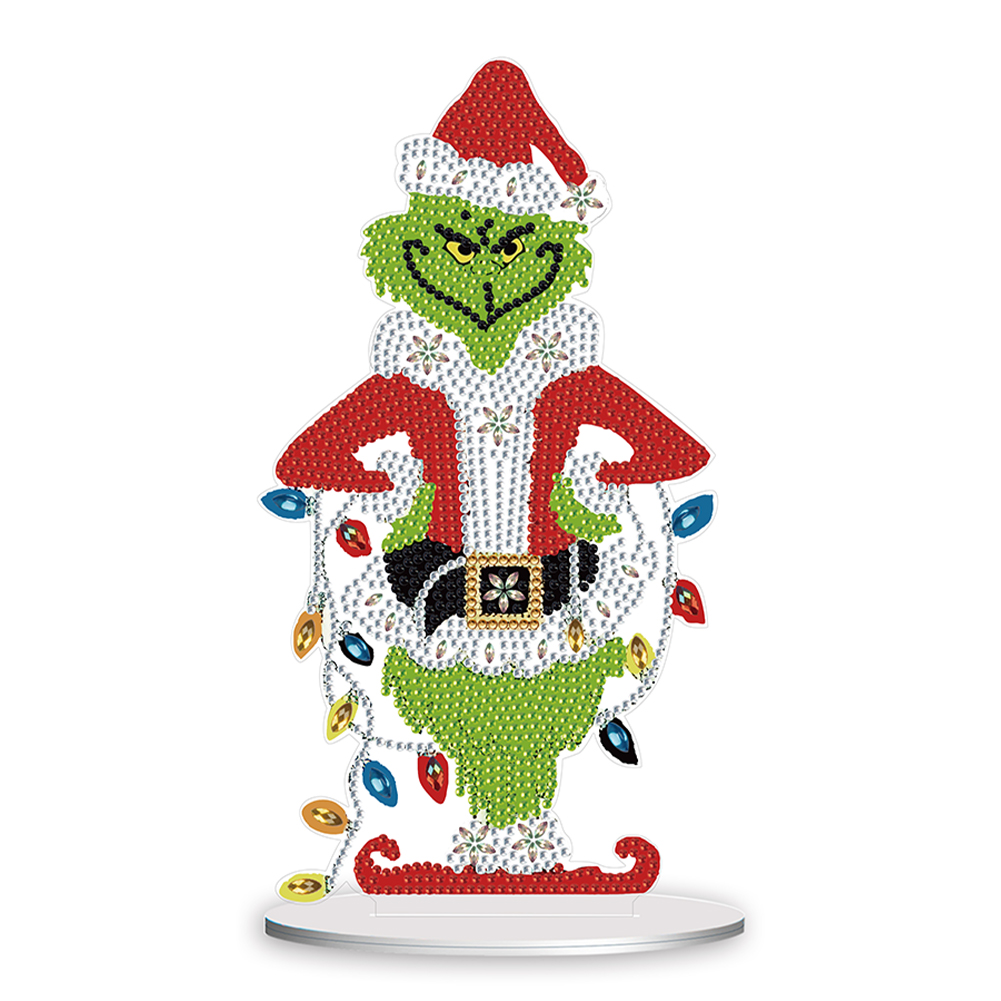 Grinch Acrylic Special Shape Diamond Painting Ornaments