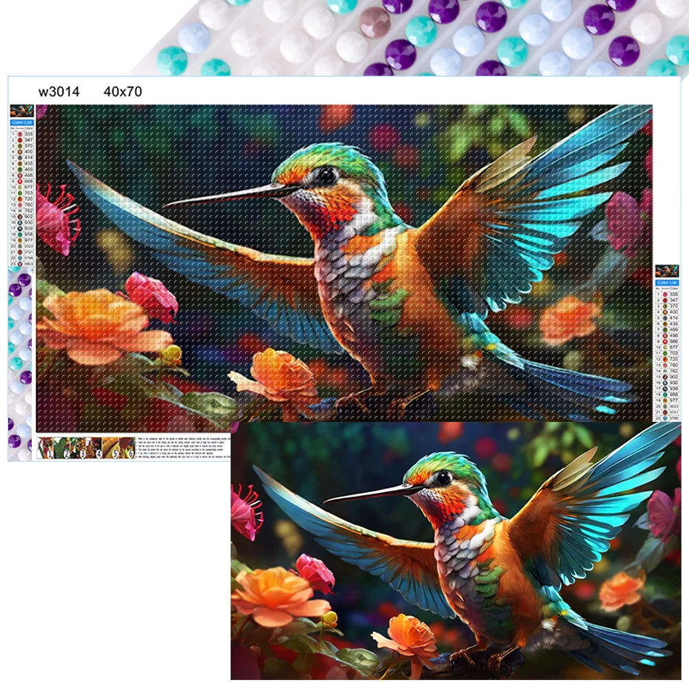 Full Round Diamond Painting - Hummingbird(Canvas|70*40cm)