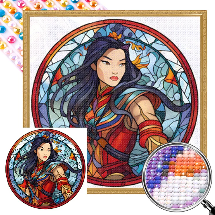 Female General Glass Painting 40*40CM (Canvas) AB Round Drill Diamond Painting gbfke