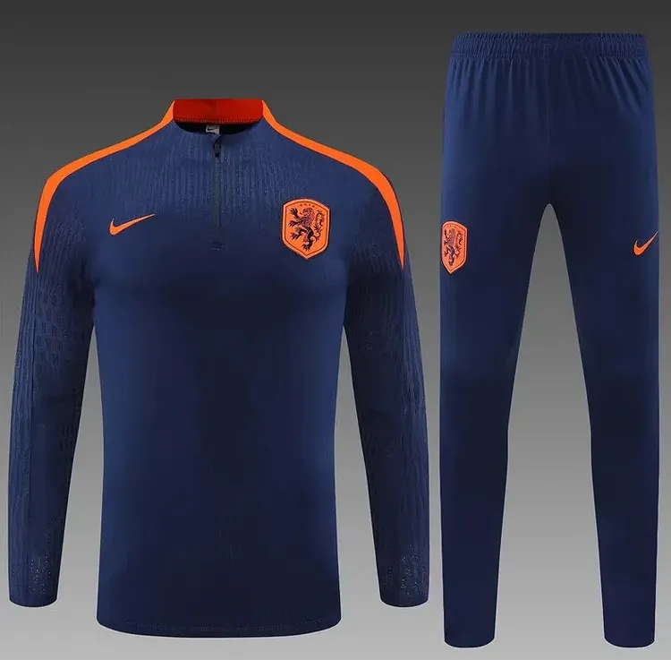 24-25 Netherlands Royal Blue Training Jersey Half-Drawn Jersey