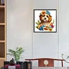 Diamond Painting -5D Full Round Drill Flower Cluster Dog