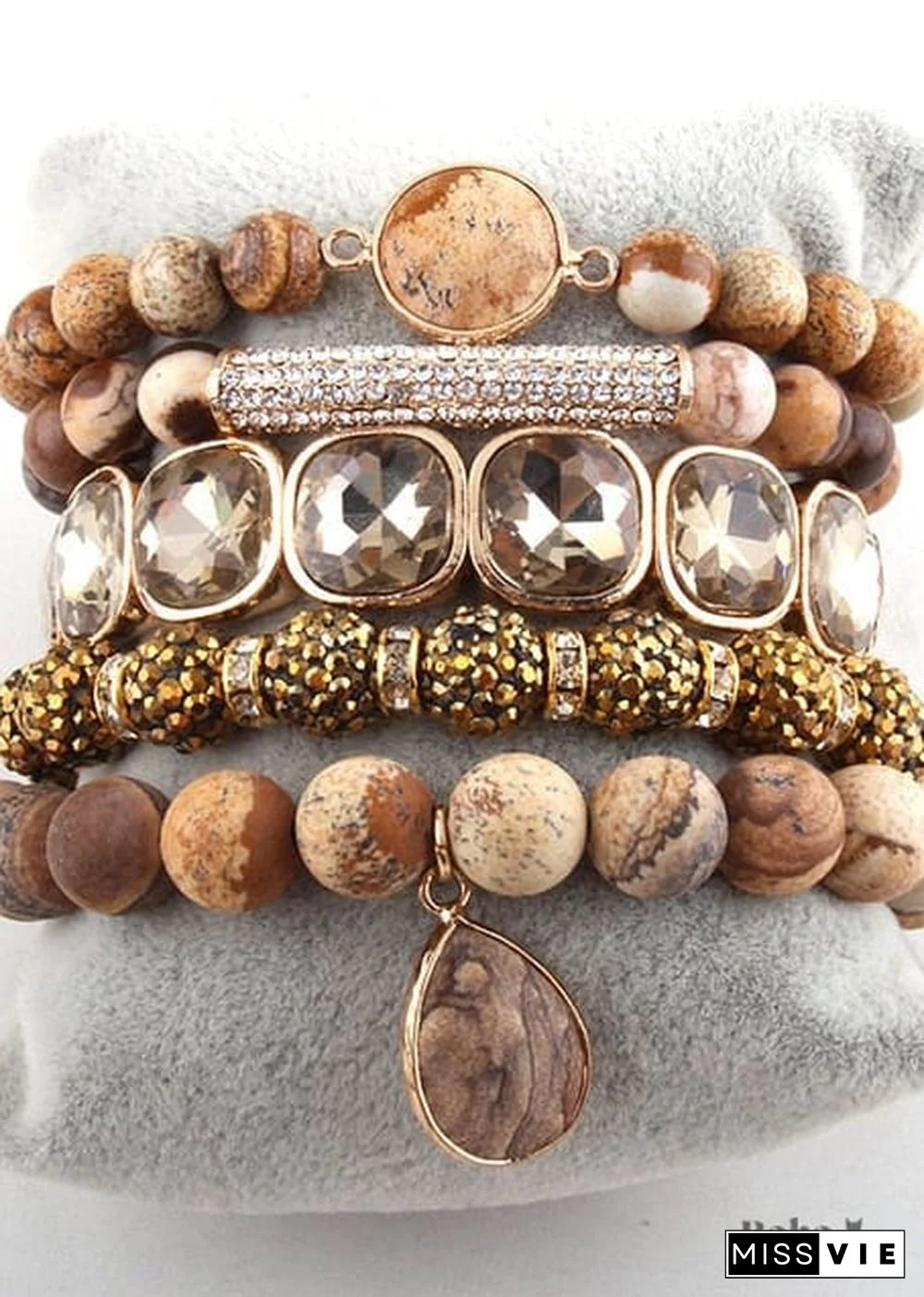 Boho Bracelet, RH Bracelet Set, Diamon Leaf, Natural Stones in Green, Rose, Purple