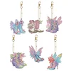 6pcs Fairy Shoes Double Sided Special Shape Diamond Painting Keychains