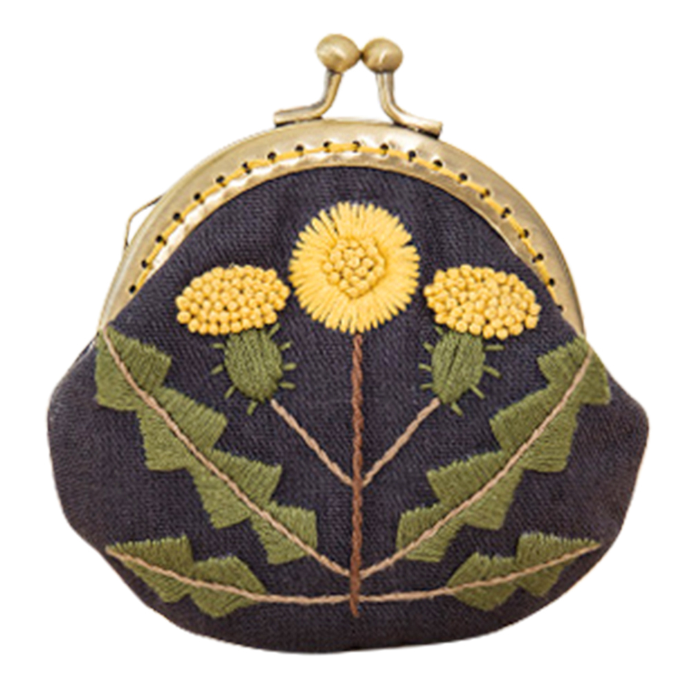 

Yellow Flower - Cross Stitch Embroidery - Gold Chain Wallet, 501 Original