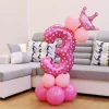 10PCS Blue Pink Party 0 - 9 Numbers Aluminum Film Latex Balloons Birthday Anniversary Decors