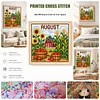 Stamped Cross Stitch Kit for Adults August Sunflower 14CT 40x40cm tapestrymarket