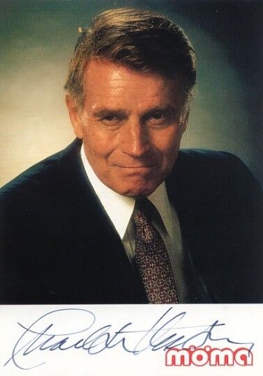 Charlton Heston 1923-2008 genuine autograph signed 4x6