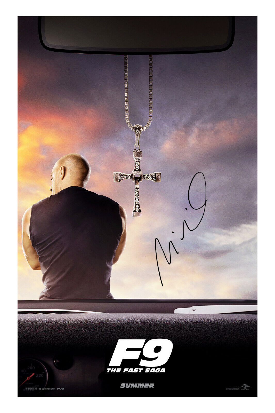 Vin Diesel Fast & Furious 9 Signed A4 Photo Poster painting Print Autograph