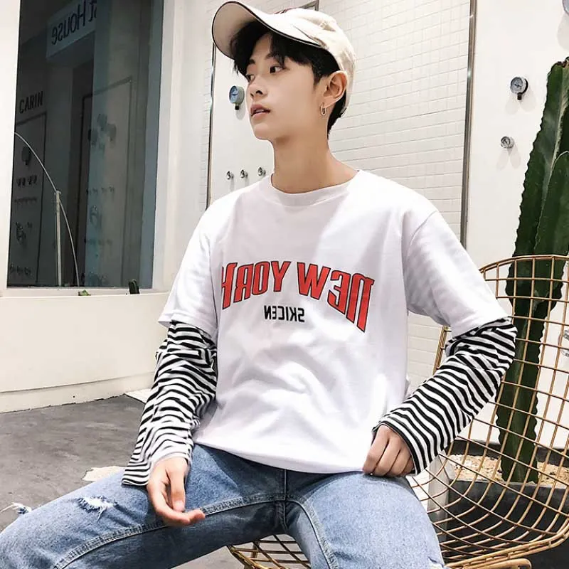 NiceMix Retro Letter Print Women T Shirts Loose Harajuku Style Student Tees Autumn Wild Solid Cotton Tops Fashion 2020
