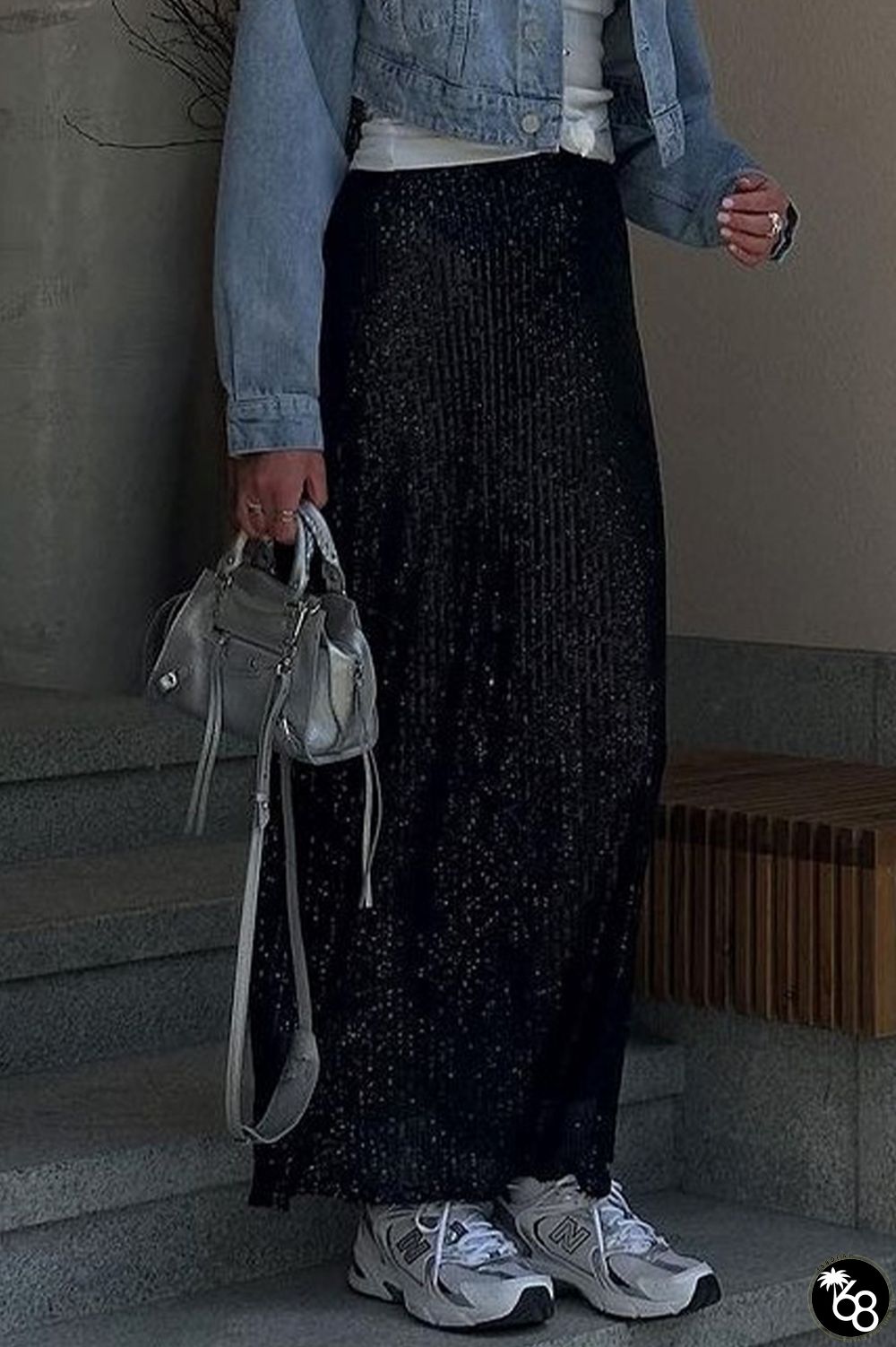 Black Elegant Solid Sequins Straight Solid Color Bottoms | 168DEAL