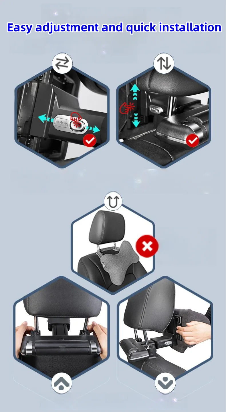 Car headrest adjustable multi-function neck protector