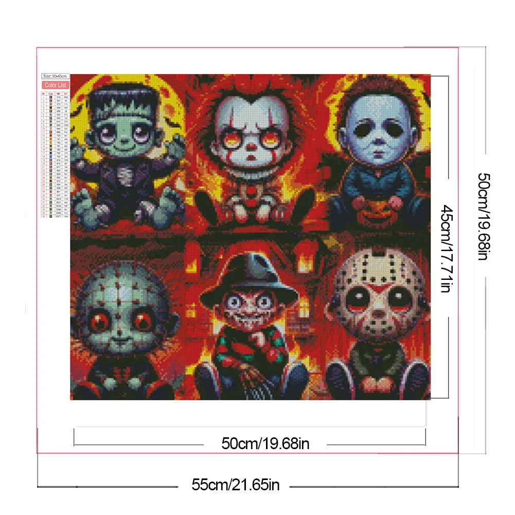 Partial AB Diamond Painting - Full Round Drill - Horror All Stars(Canvas|55*50cm)