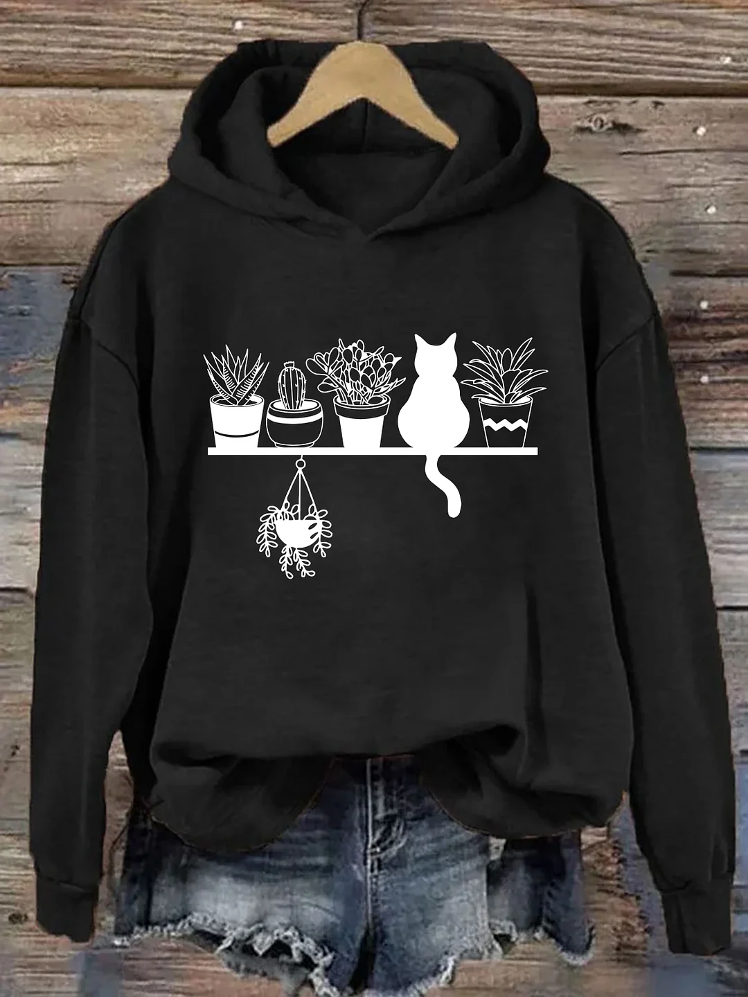 Cats And Plants Mom Hoodie