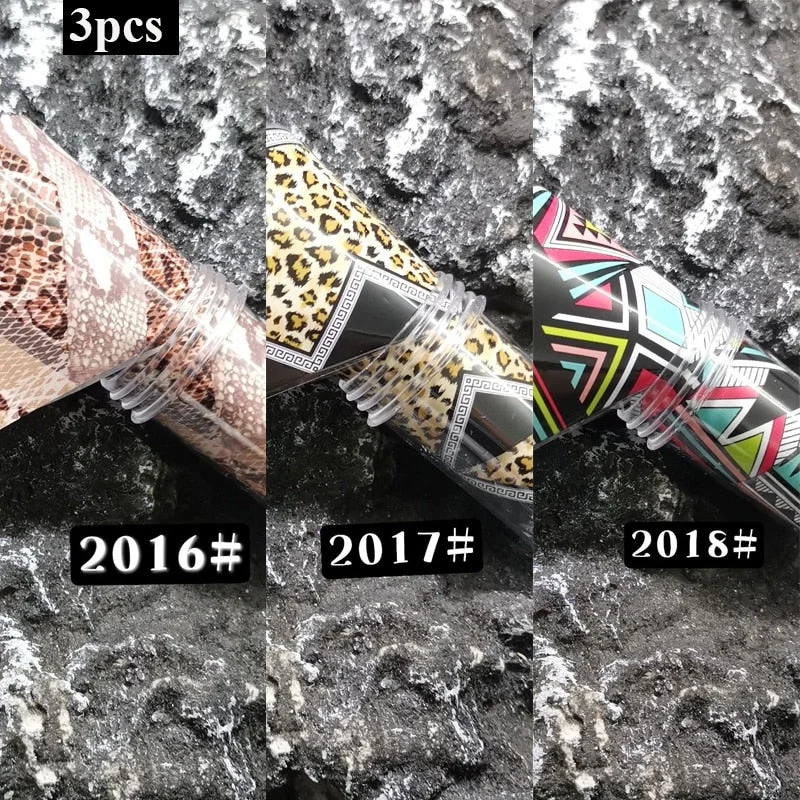 3pcs Tortoiseshell Amber Nails Foils Tortoise Shell Nail Art Transfer Foil Decals Wraps Tips Nail Manicure Decorations 4*100cm-Nail Inspo