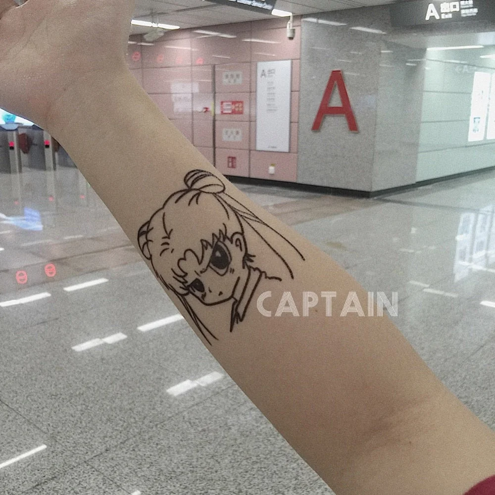 Waterproof Temporary Tattoo lovely Anime tatto stickers flash tatoo fake tattoos for girl women lady kid