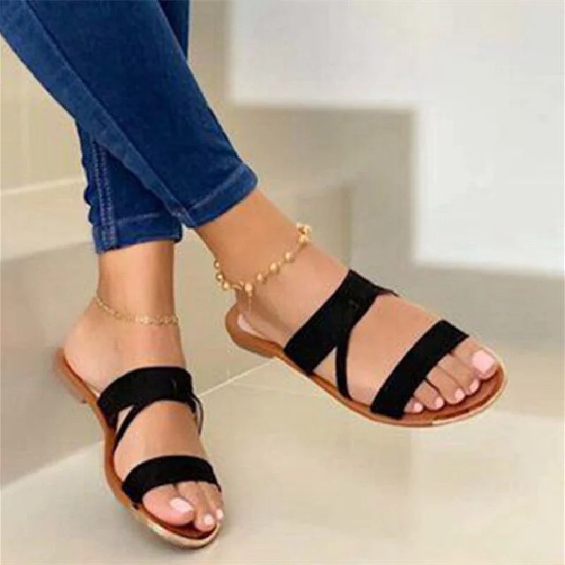 Women Sandals Summer Shoes Clip Toe Casual Buckle Ladies Slides Fashion Beach Shoes Female Flats Slippers New Flip Flops