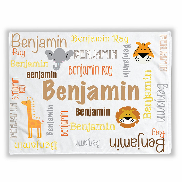 BlanketCute-Personalized Lovely Kid Animals Blanket with Your Kid's Name | 03