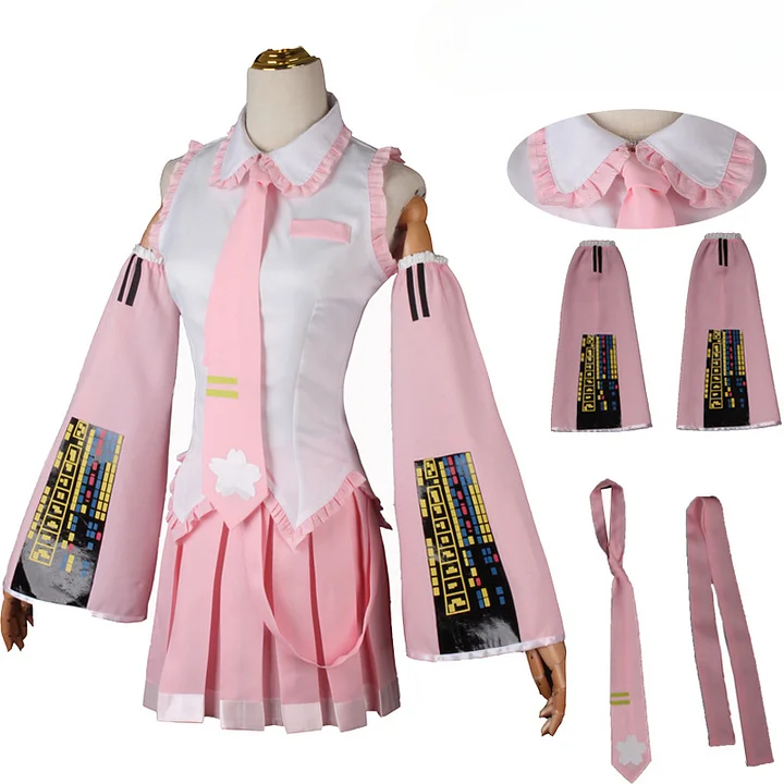 アイドル minive cherry COSTUME CLOSET Wetrose] In Stock Sakura Miku Cosplay Costume Pink Yoshino