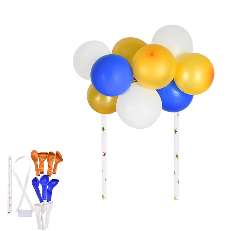 1set Creative 10pcs 5inch Balloon Cake Topper Set Birthday Party Decoration Cake Toppers Baby Shower Wedding Decor Supplies