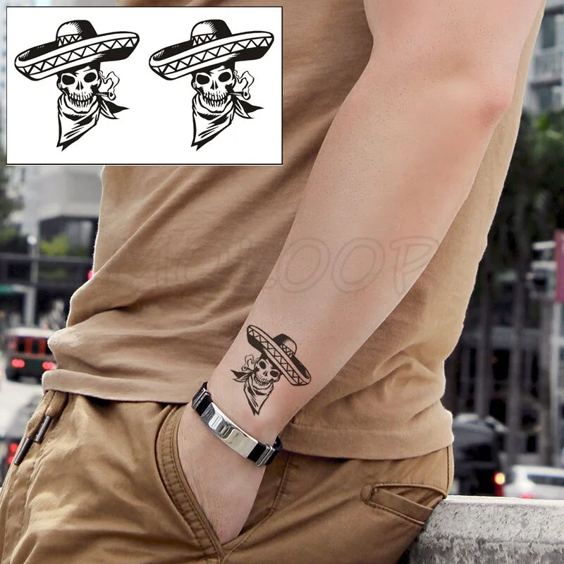 Water Transfer Tattoo Skull Cyclops Pirate Tattoo Body Art Waterproof Temporary Fake Flash Tattoo for Man Woman Kid 10.5*6cm
