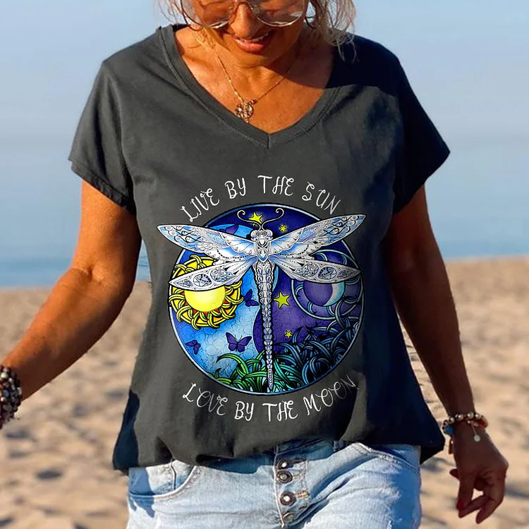 Love By The Sun Love By The Moon Print Tees