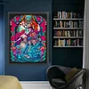Glass Painting Mermaid-14CT Stamped Cross Stitch 45*60cm/17.72*23.62in (Big Size)