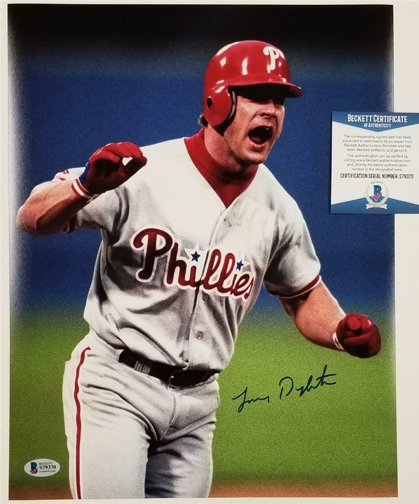 Lenny Dykstra autograph signed Phillies 11x14 Photo Poster painting #4 ~ Beckett BAS COA