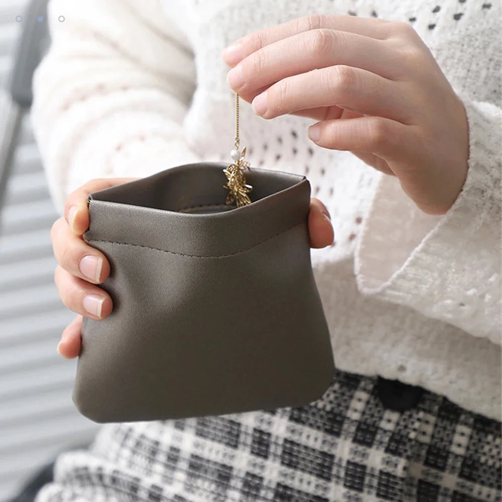 Pouchic - Personalized Snap Closure Leather Organizer Pouch