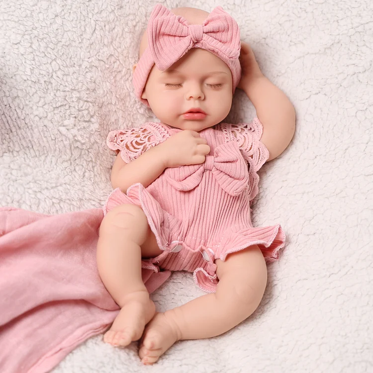 Babeside Lucy 16" Realistic Silicone Sleeping Baby Little Infant Girl Healing the Heart