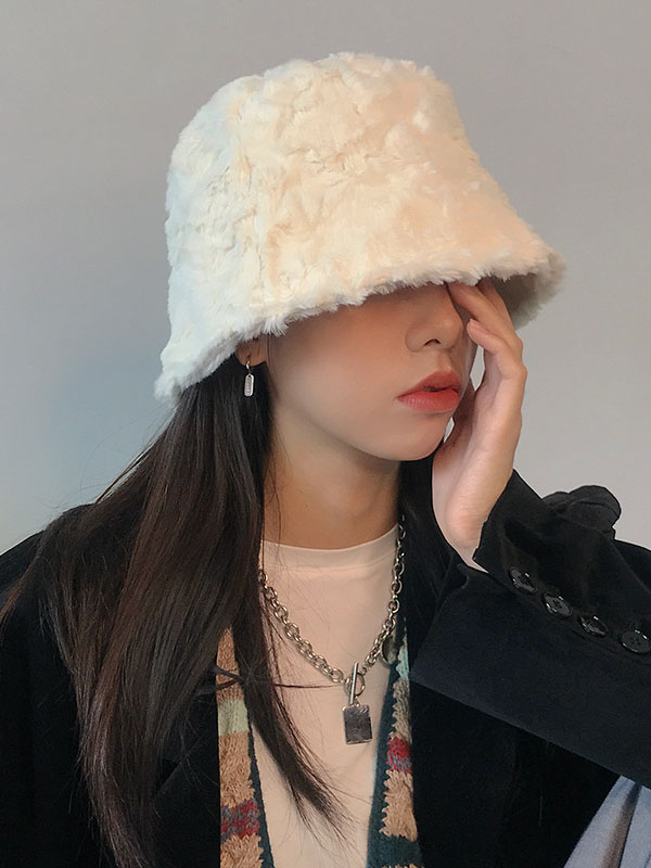 Casual Solid Warmer Plush Fisherman Hat