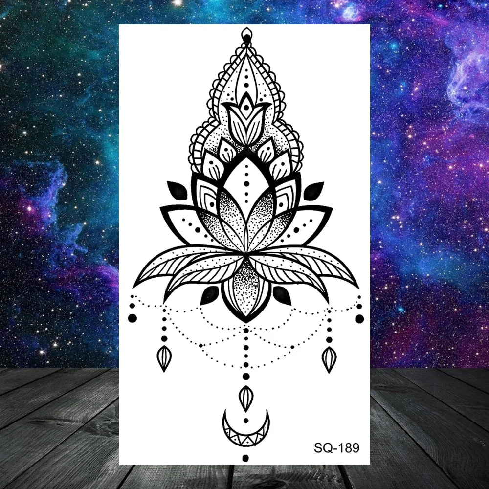 Realistic Rose Flower Snake Temporary Tattoos For Women Adult Skull Peony Lips Sword Tree Fake Tattoo Neck Arm Hands Small Tatoo