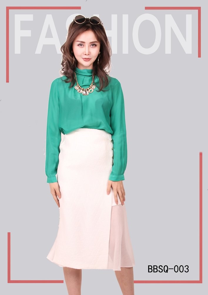 Women's Green Shirt Casual Summer White Skirt |FSJ Shoes