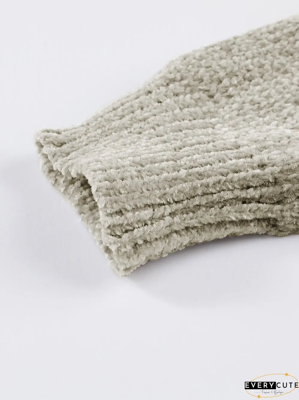 Solid Color Knit Cardigan
