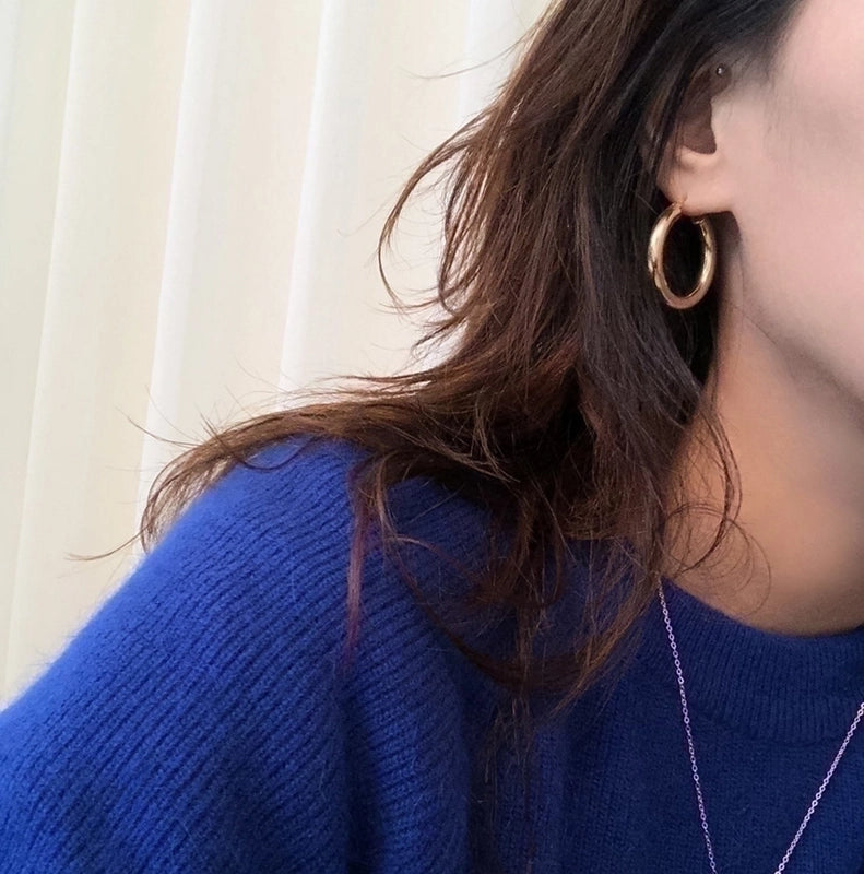 1 Pair 925 Sterling Silver Solid Color Earrings