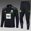 2023/2024 Dortmund Half-Pull Training Suit Black Football Shirt 1:1 Thai Quality Set love fball