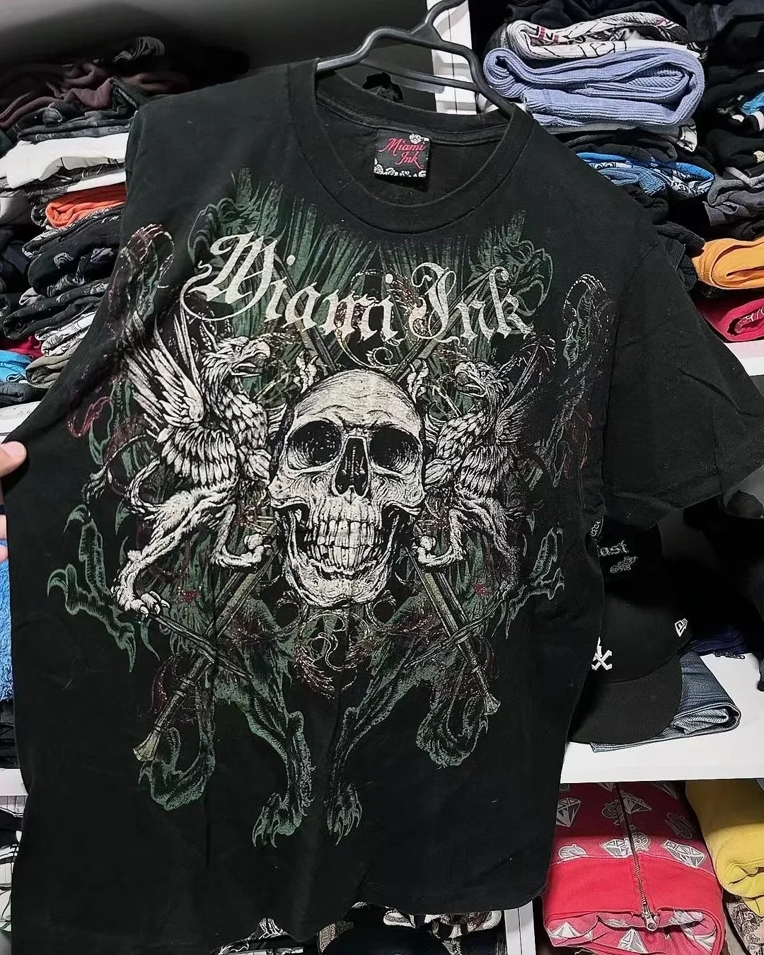 Claimyourwin men fall wear Y2K Gothic Clothing Affliction T Shirt Men Skull Graphic New Harajuku Round Neck Oversized T-Shirt Short Sleeve Tops Street Wear