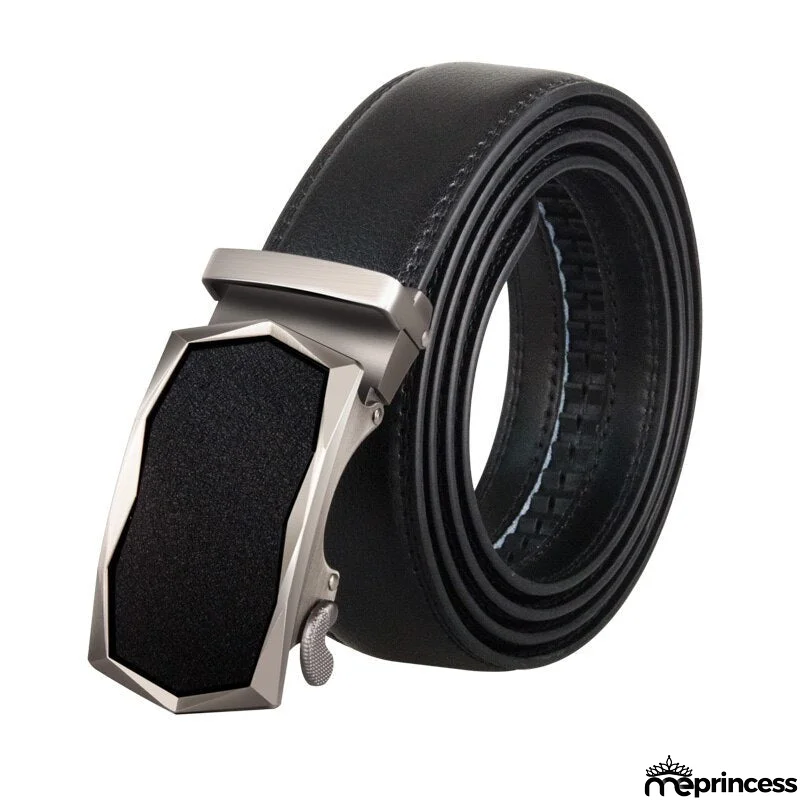 Men's Cowskin Genuine Leather Automatic Alloy Buckle Strap Belts