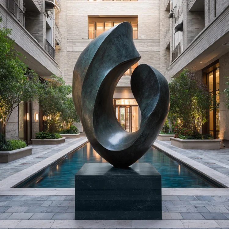 "Dynamic Flow" Modern Abstract Bronze Sculpture Outdoor Garden Sculpture for Contemporary Spaces