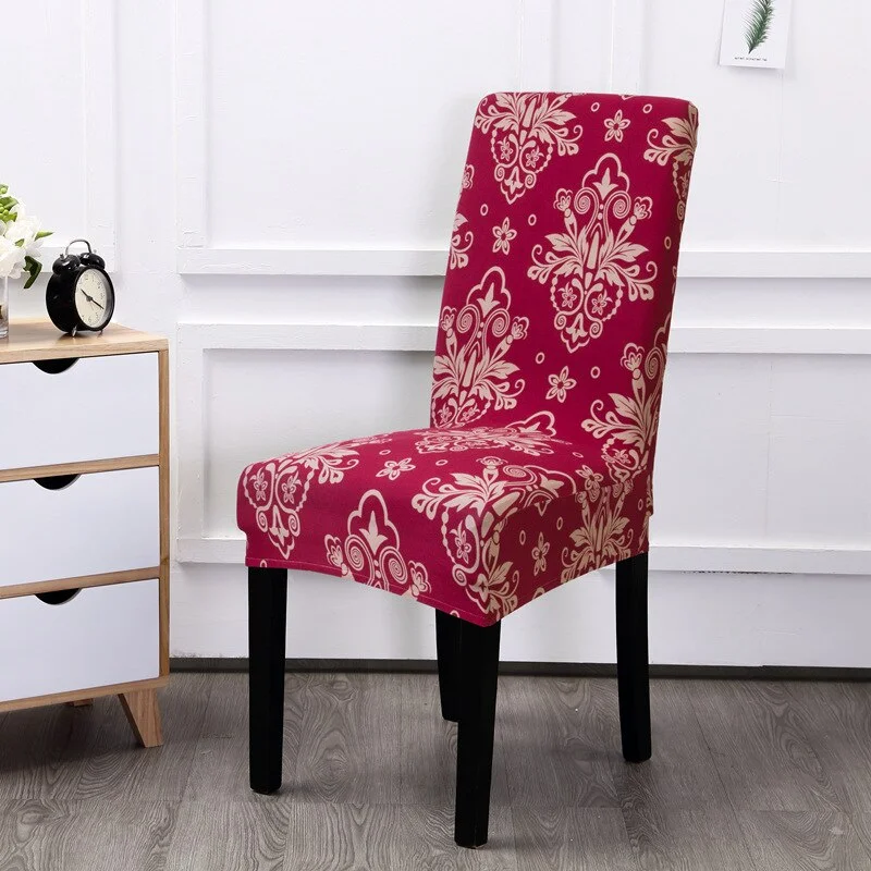1PCs Spandex Elastic Printing Dining Chair Slipcover Removable Anti-dirty Kitchen Seat Case Stretch Chair Cover for Banquet
