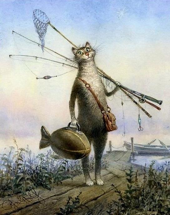 

Fishing Cat – Paint By Numbers - 40*50CM, 501 Original