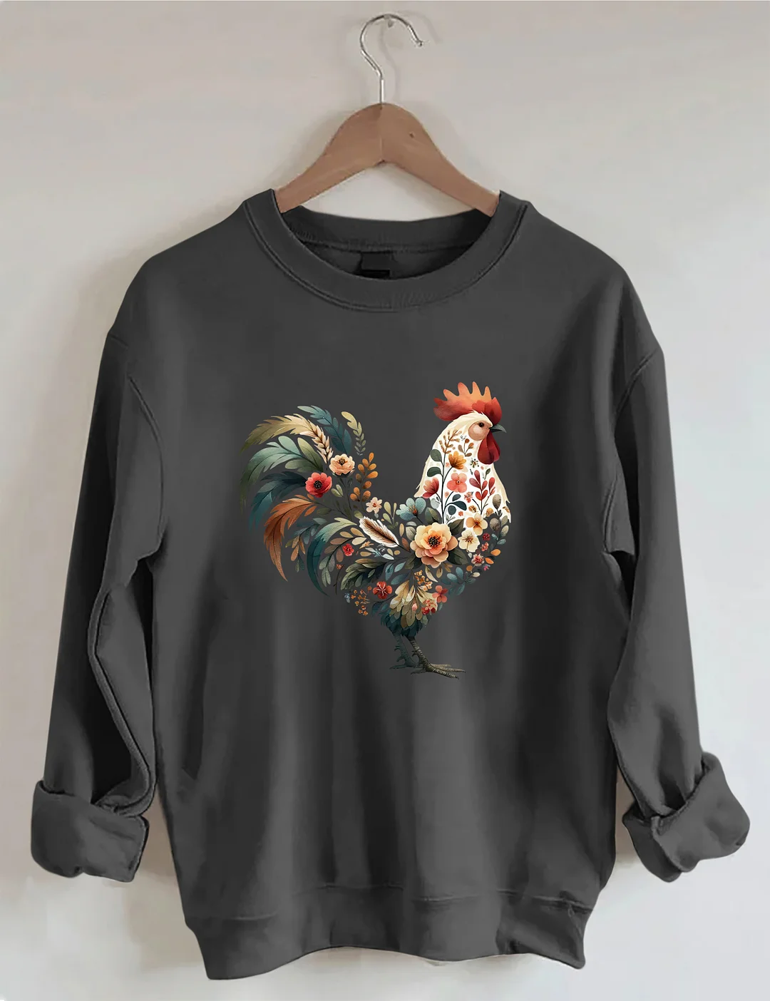 Floral Rooster Sweatshirt
