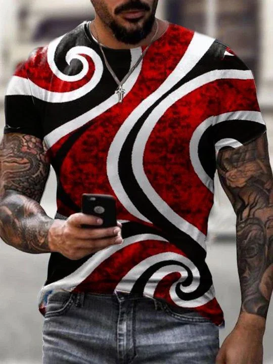 Men Pattern Casual T-shirt-24