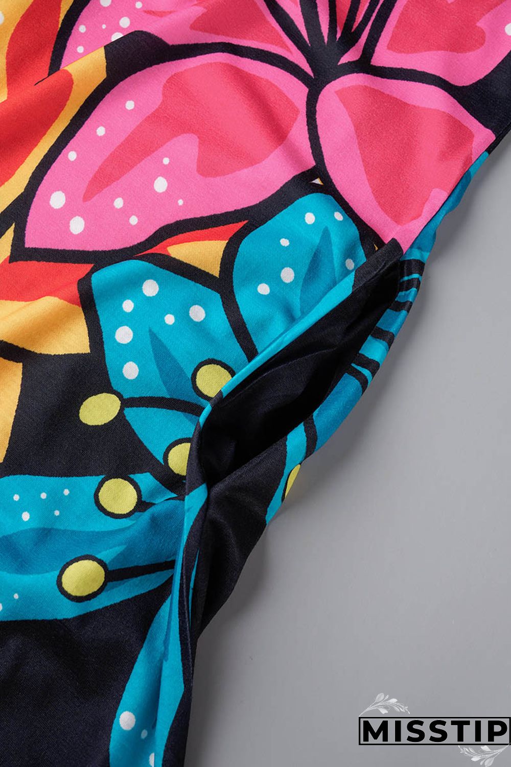 Blue Black Casual Print Patchwork Spaghetti Strap Sling Dress Dresses